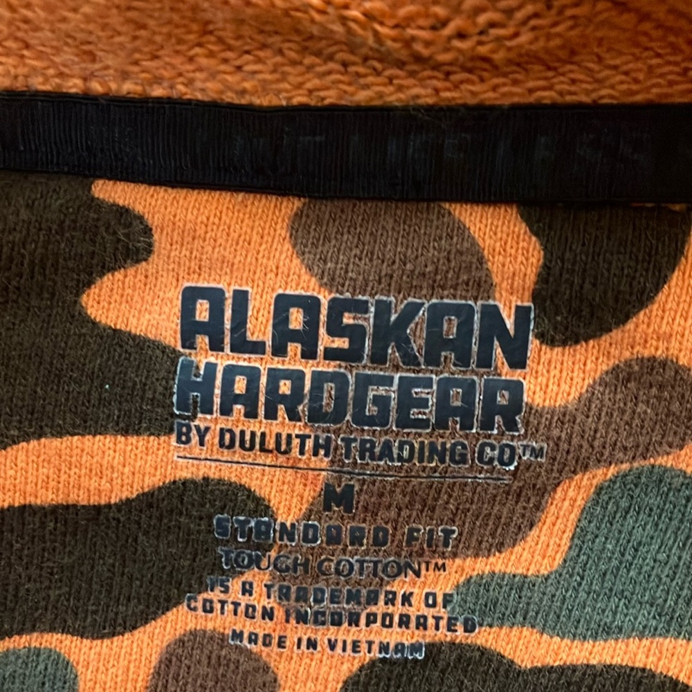 Alaskan Hardgear by Duluth Trading Camouflage Orange Hoodie sz Medium - Picture 2 of 7